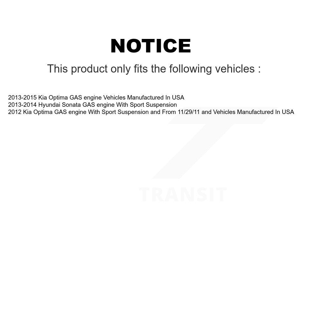 Complete Shocks Strut & Coil Spring Front Rear Kit For Kia Optima Hyundai Sonata
