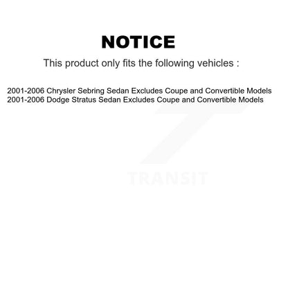 Strut & Spring Front Rear Kit For 2001-2006 Chrysler Sebring Dodge Stratus Sedan