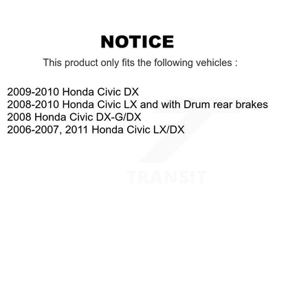 Coated Brake Drum Shoe Hardware And Wheel Hub Bearing Rear Kit For Honda Civic
