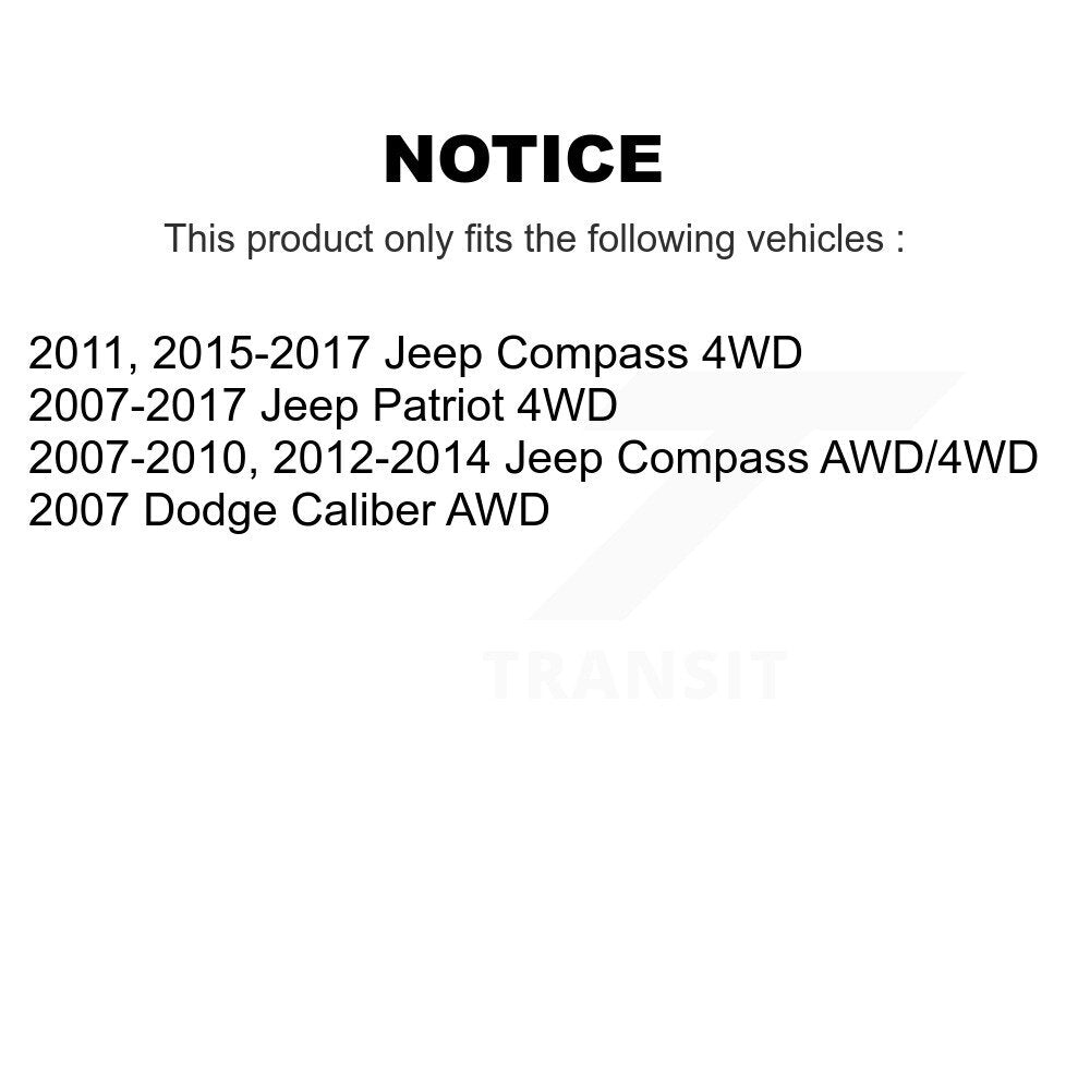 Coated Brakes Drum & Hub Bearing Rear Kit For Jeep Patriot Compass Dodge Caliber
