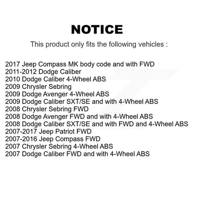 Coated Brakes Drum & Hub Bearing Rear Kit For Jeep Patriot Compass Dodge Caliber