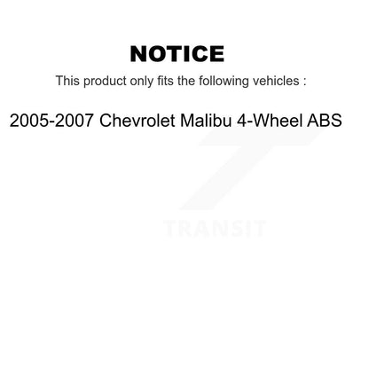 Brake Drum Shoe Hardware & Hub Bearing Rear Kit For Chevrolet Malibu 4-Wheel ABS