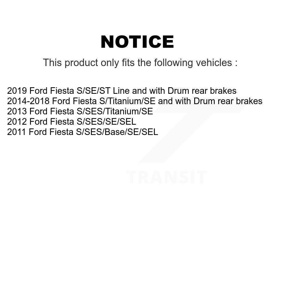 Brake Drum Shoe Hardware And Wheel Hub Bearing Assembly Rear Kit For Ford Fiesta