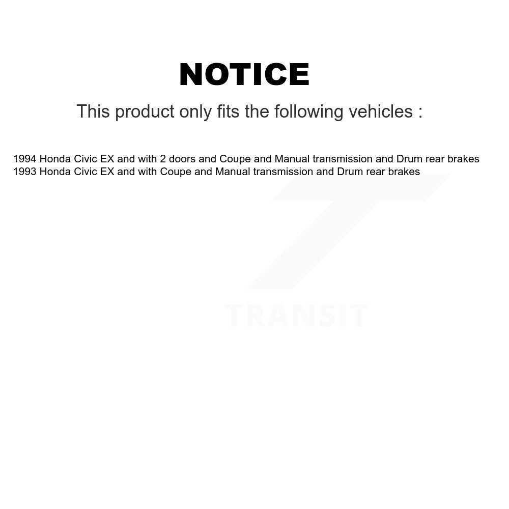 Brake Drum Shoe Hardware And Wheel Hub Bearing Assembly Rear Kit For Honda Civic