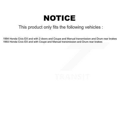Brake Drum Shoe Hardware And Wheel Hub Bearing Assembly Rear Kit For Honda Civic