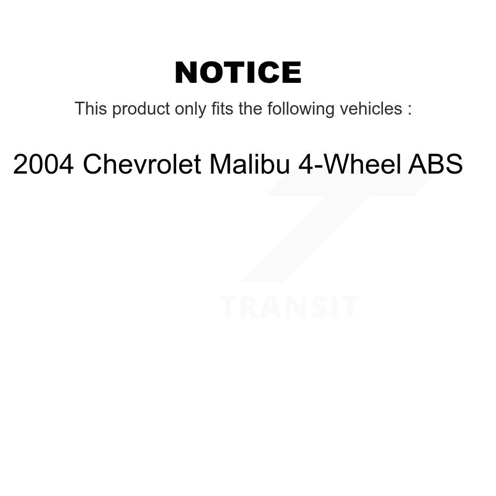 Brake Drum Shoe Hardware & Hub Bearing Rear Kit For Chevrolet Malibu 4-Wheel ABS
