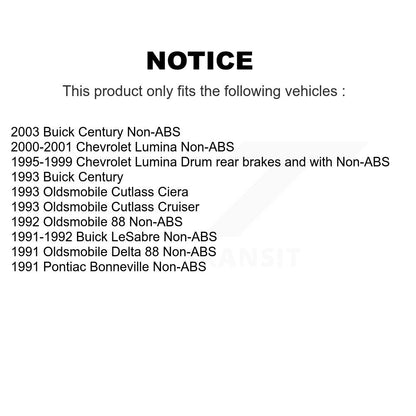 Brake Drum Shoe Hardware Hub Bearing Rear Kit For Buick Century Chevrolet Lumina