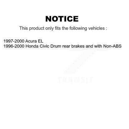 Brake Drum Shoe Hardware And Wheel Hub Bearing Rear Kit For Honda Civic Acura EL