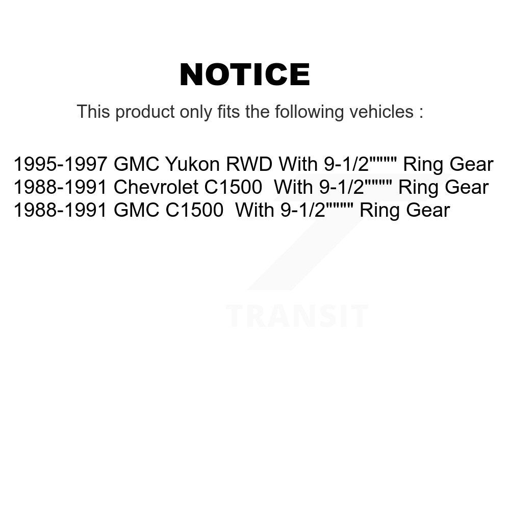 Drum Brake Bearing Rear Kit For C1500 Chevrolet GMC Yukon With 9-1/2" Ring Gear