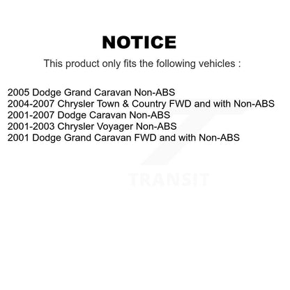 Drum Brake Hub Bearing Rear Kit For Dodge Caravan Grand Chrysler Town & Country