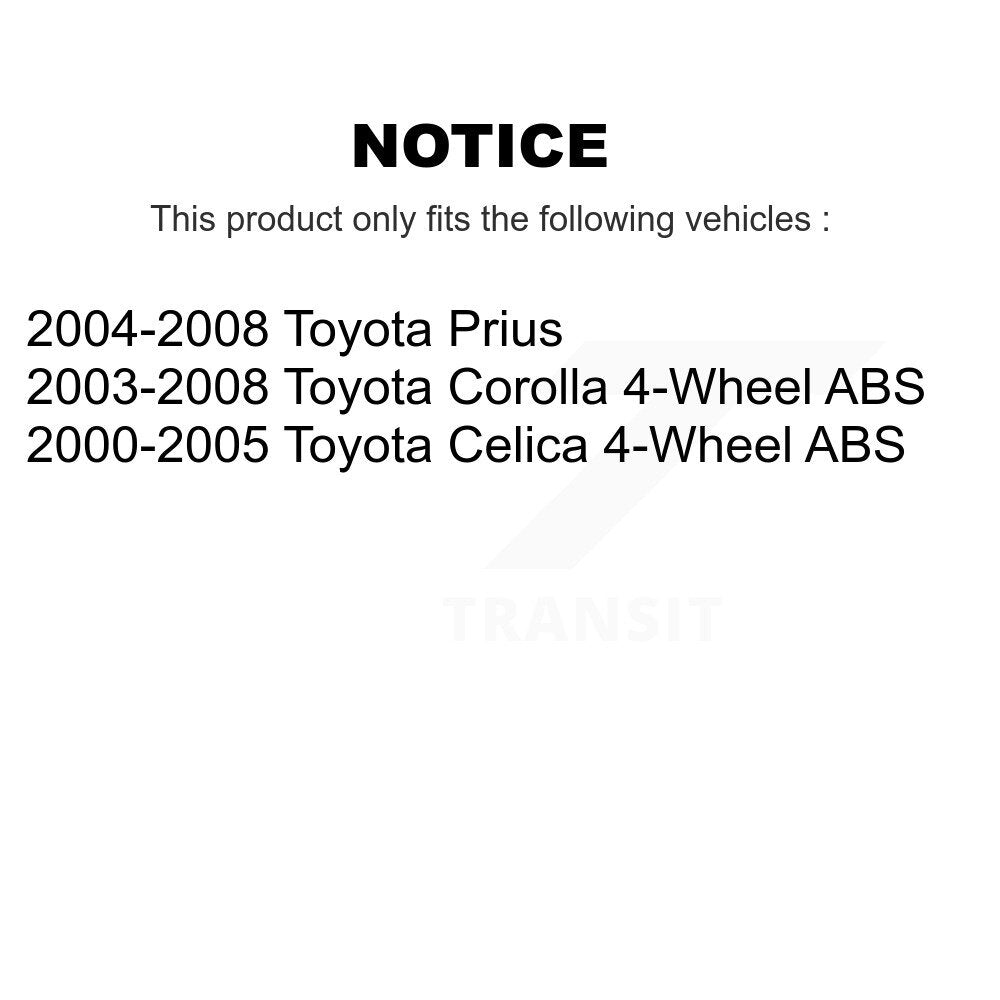 Drum Brake And Hub Bearing Assembly Rear Kit For Toyota Corolla Prius Celica