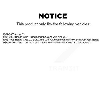 Drum Brake And Wheel Hub Bearing Assembly Rear Kit For Honda Civic Acura EL