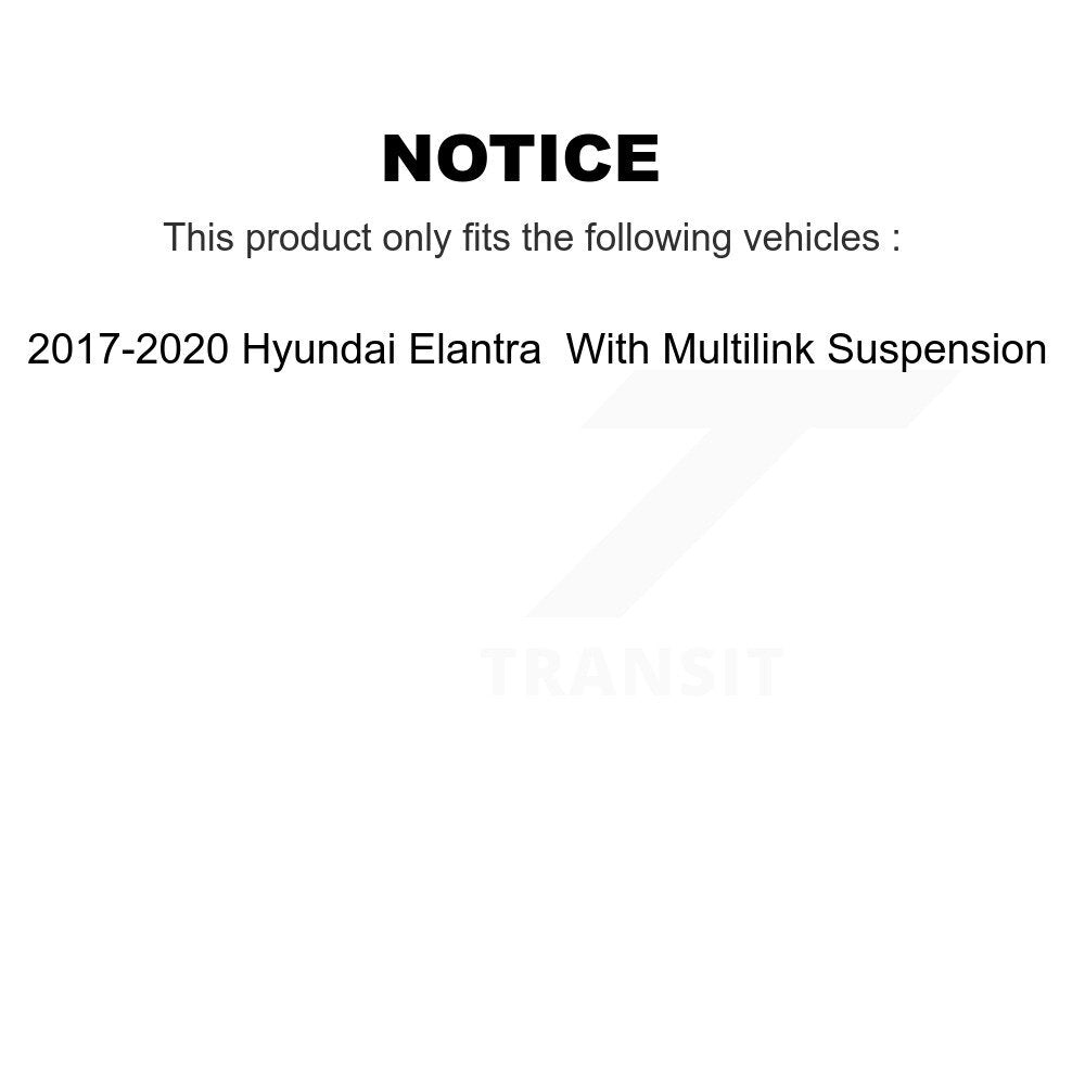 Drum Brake & Hub Bearing Rear Kit For Hyundai Elantra With Multilink Suspension