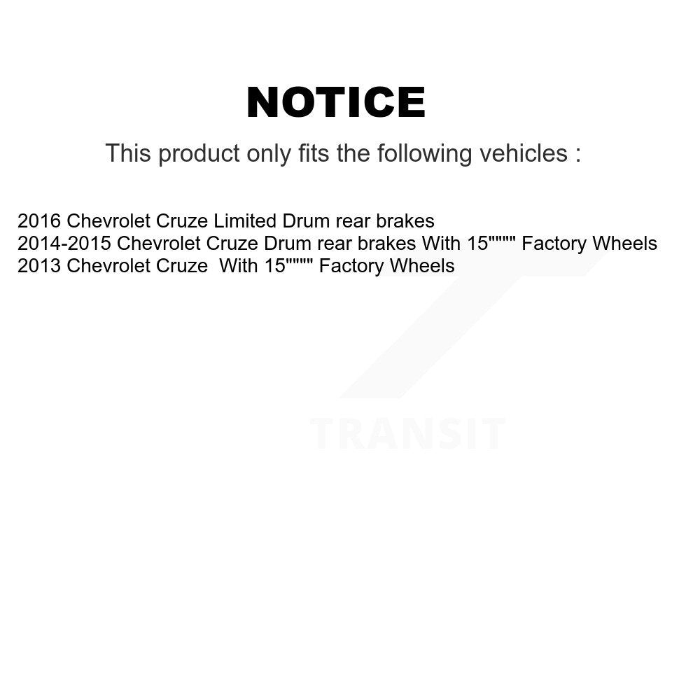 Brake Drum Hardware And Wheel Hub Bearing Rear Kit For Chevrolet Cruze Limited