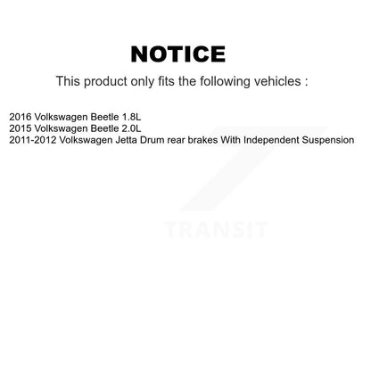Brake Drum Hardware And Wheel Hub Bearing Rear Kit For Volkswagen Jetta Beetle