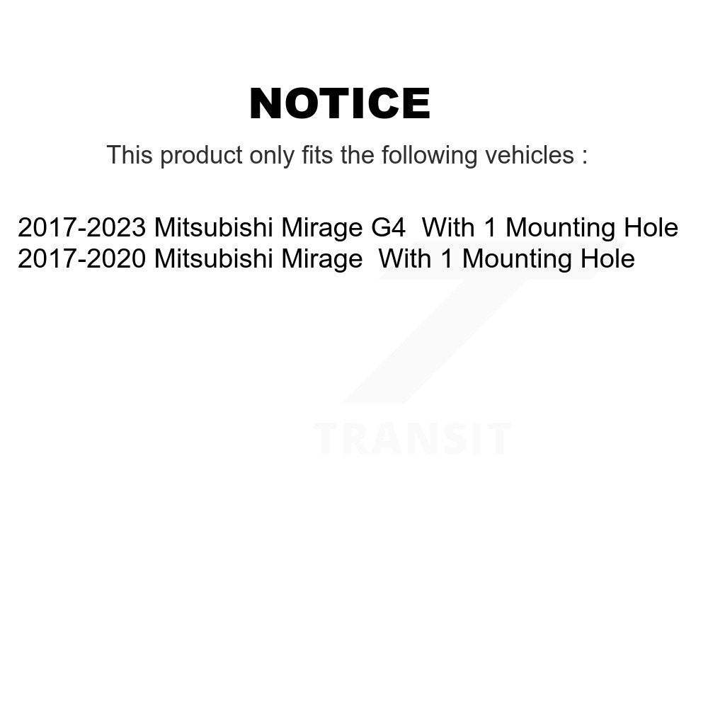 Brake Drum Shoes Bearing Rear Kit For Mitsubishi Mirage G4 With 1 Mounting Hole
