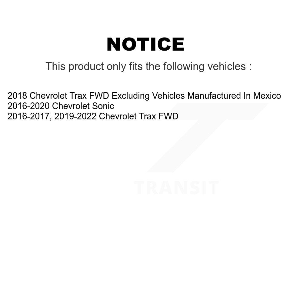 Brake Drum Shoes And Hub Bearing Assembly Rear Kit For Chevrolet Trax Sonic