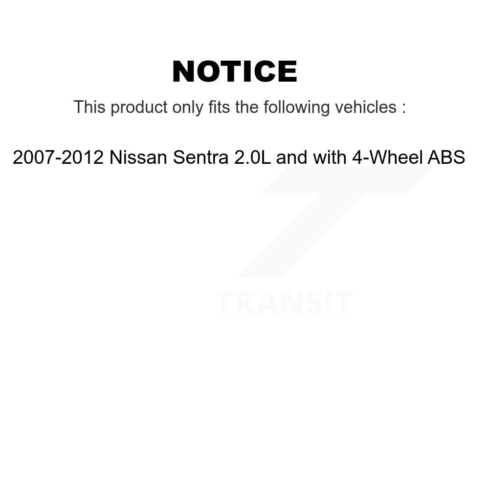 Brake Drum Shoes & Hub Bearing Rear Kit For Nissan Sentra 2.0L with 4-Wheel ABS