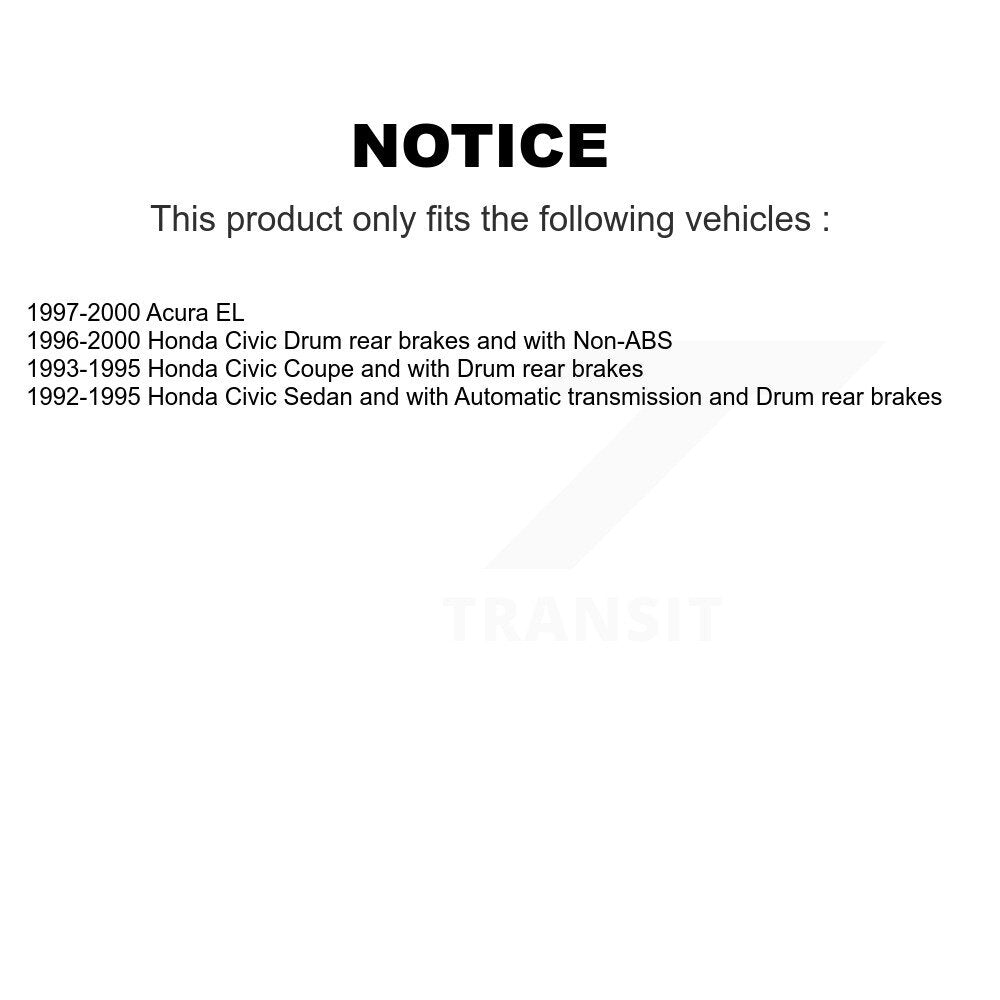 Brake Drum Shoes And Hub Bearing Assembly Rear Kit For Honda Civic Acura EL