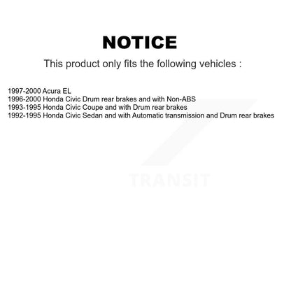 Brake Drum Shoes And Hub Bearing Assembly Rear Kit For Honda Civic Acura EL