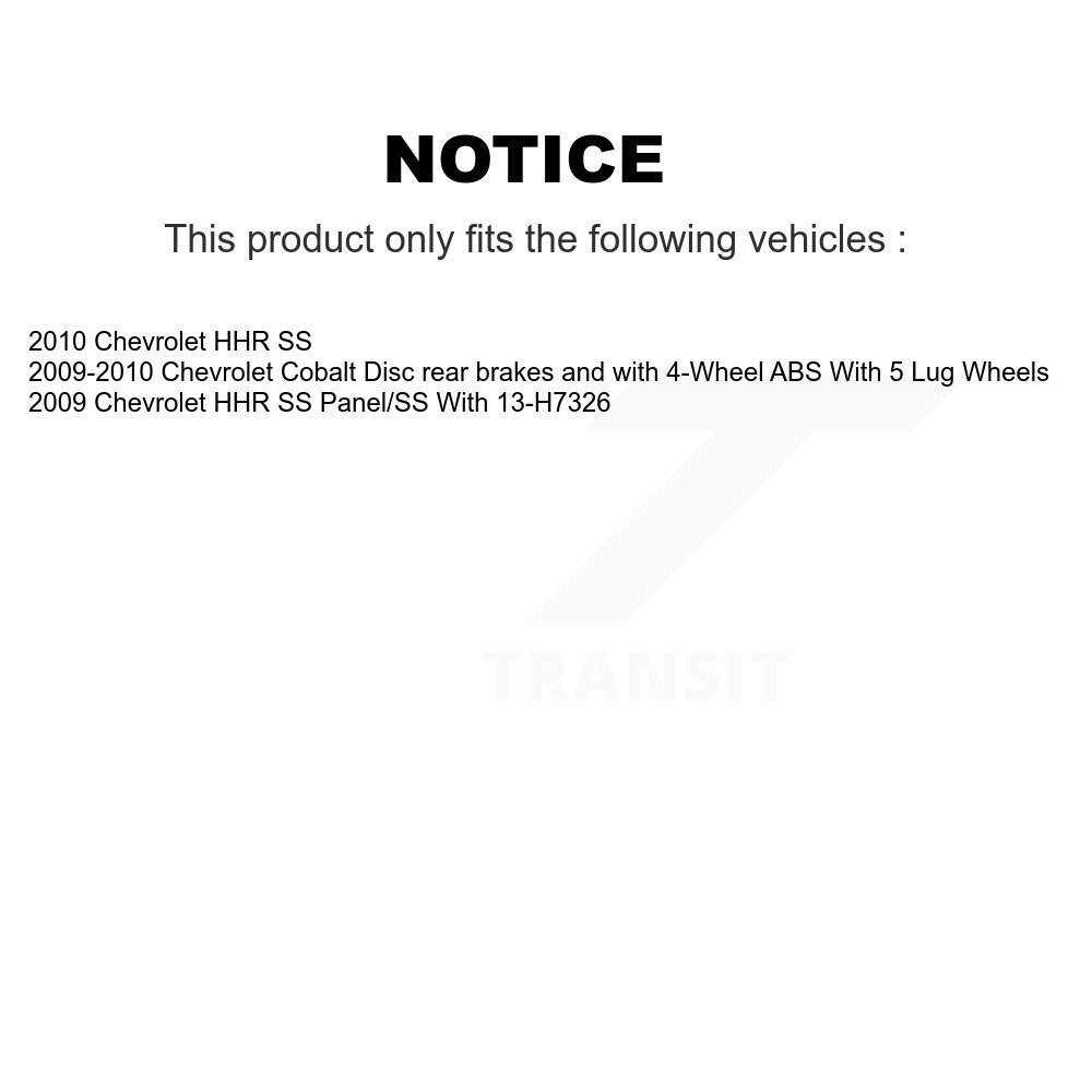 Brake Drum Shoes And Hub Bearing Assembly Rear Kit For Chevrolet Cobalt HHR