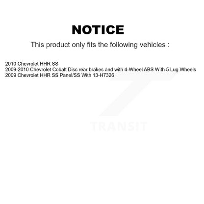 Brake Drum Shoes And Hub Bearing Assembly Rear Kit For Chevrolet Cobalt HHR