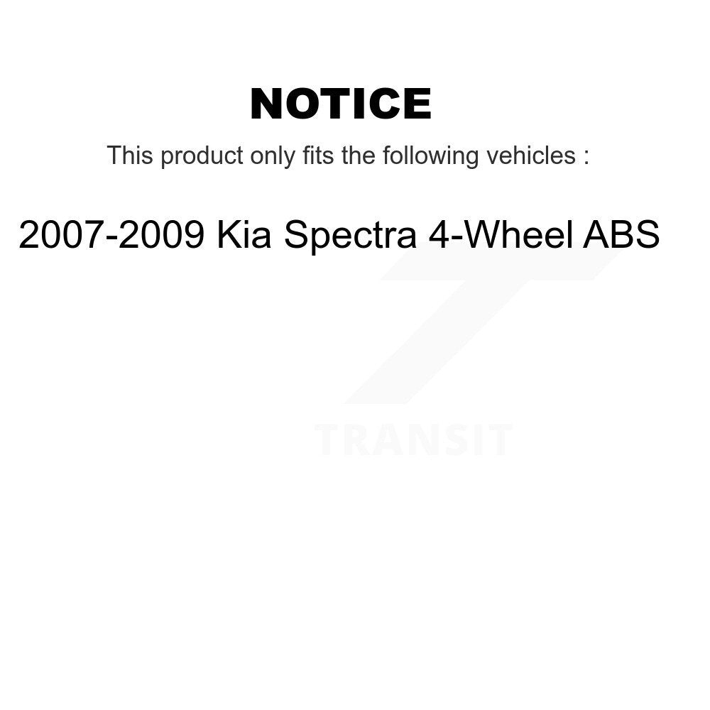 Brake Drum Shoes And Hub Bearing Rear Kit For 2007-2009 Kia Spectra 4-Wheel ABS