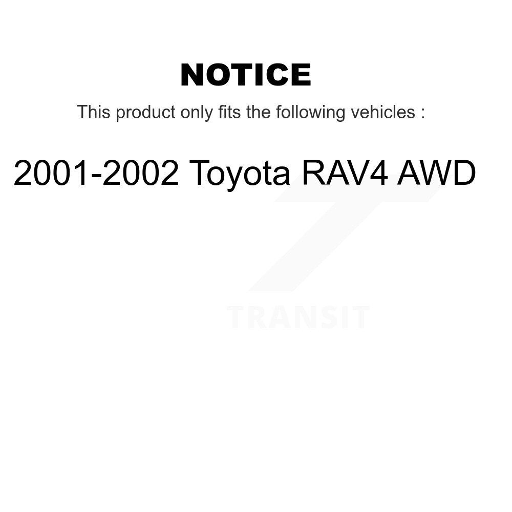 Brake Drum Shoes And Hub Bearing Assembly Rear Kit For 2001-2002 Toyota RAV4 AWD