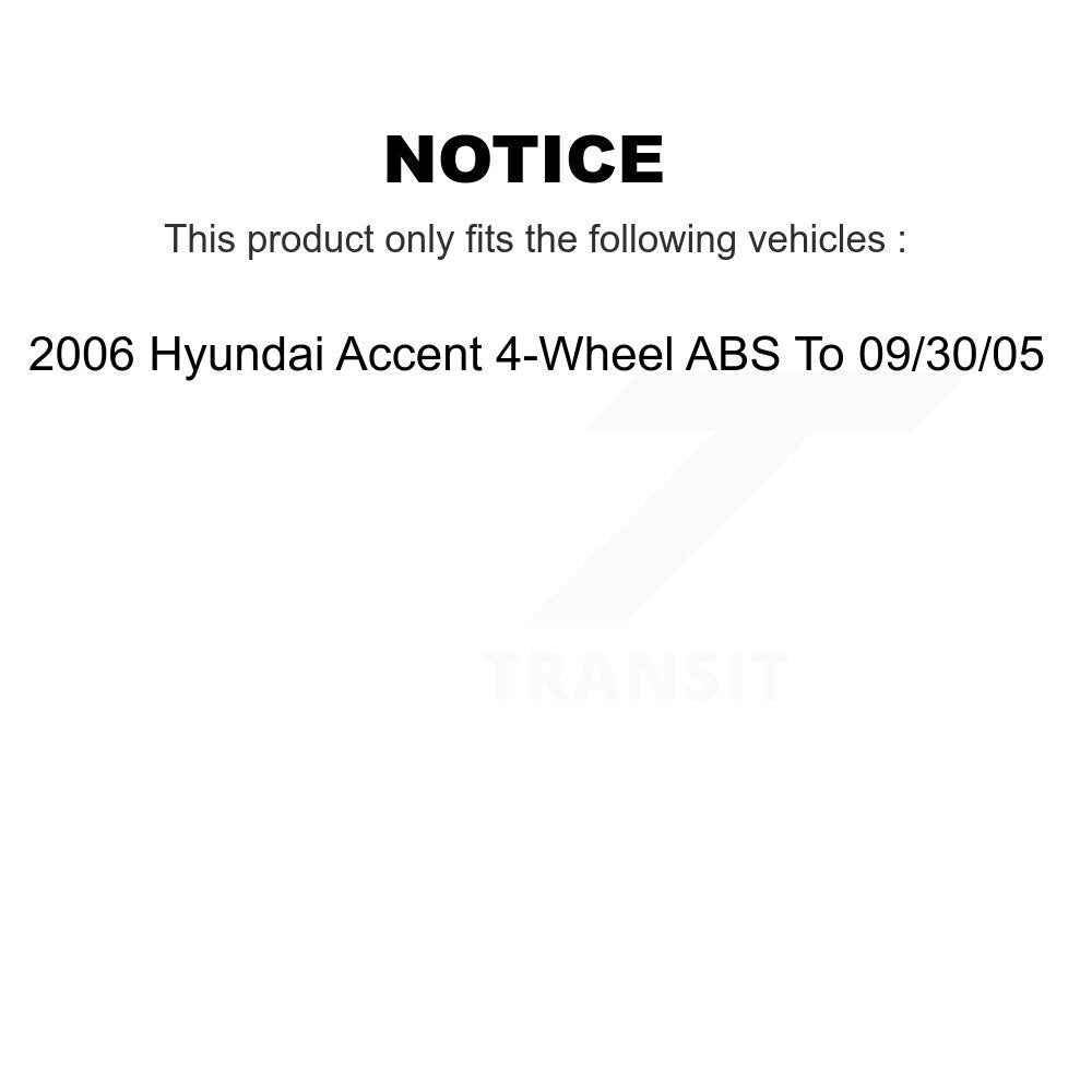 Brake Drum Shoes Hub Bearing Rear Kit For Hyundai Accent 4-Wheel ABS To 09 30 05