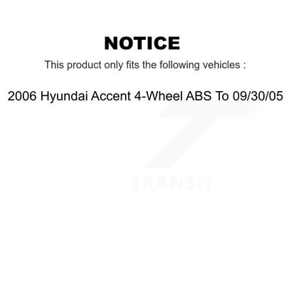 Brake Drum Shoes Hub Bearing Rear Kit For Hyundai Accent 4-Wheel ABS To 09 30 05
