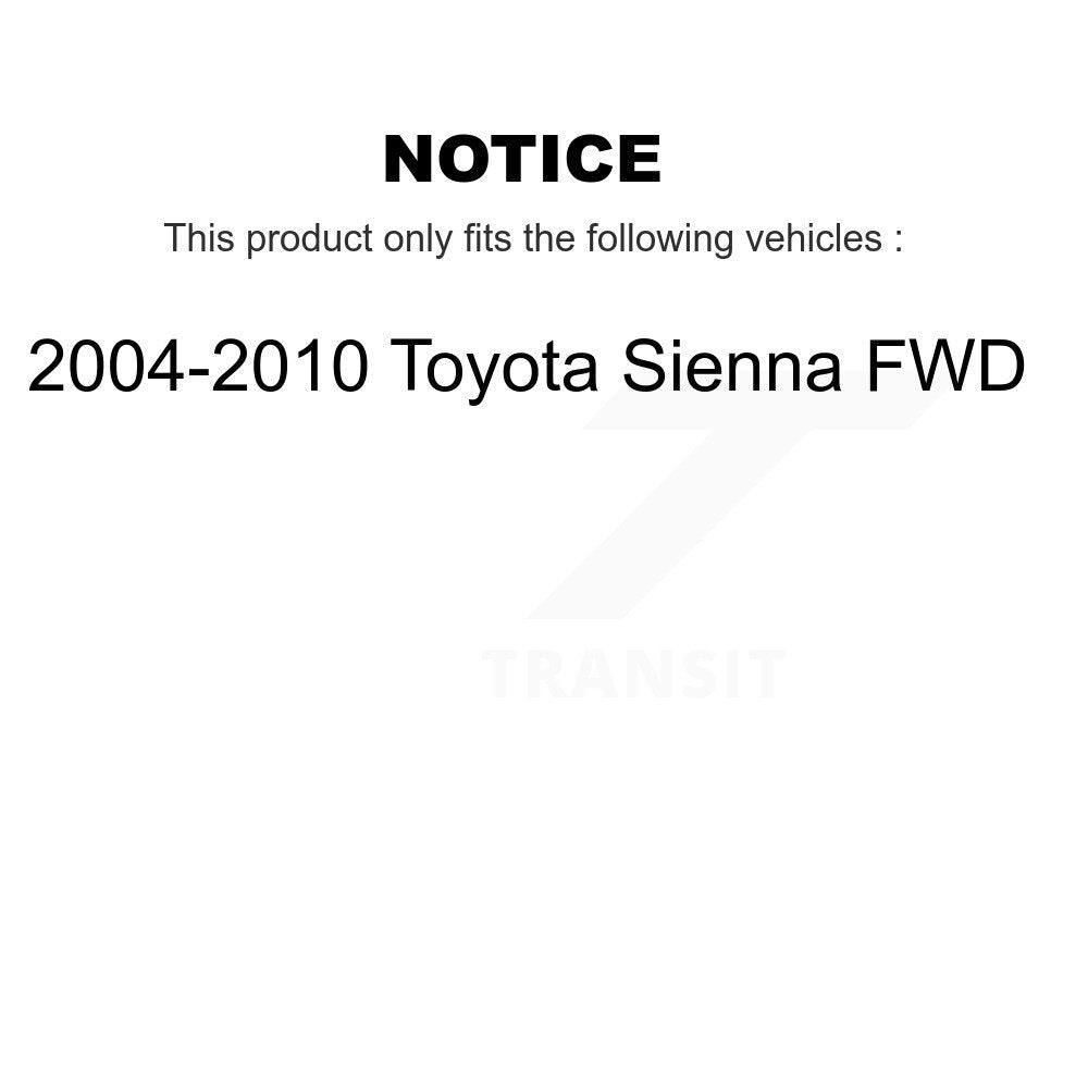 Brake Drum Shoes And Wheel Hub Bearing Rear Kit For 2004-2010 Toyota Sienna FWD