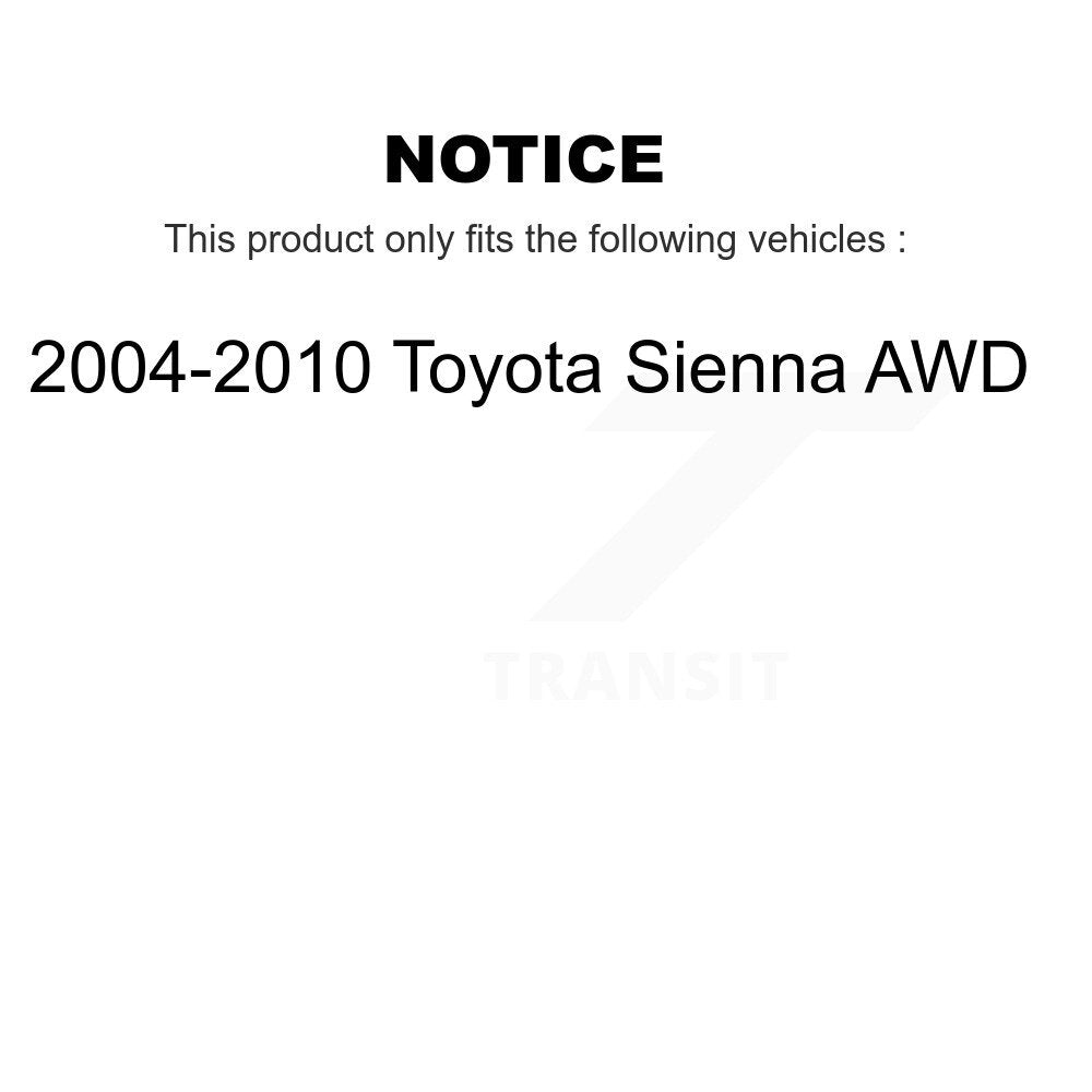 Brake Drum Shoes And Wheel Hub Bearing Rear Kit For 2004-2010 Toyota Sienna AWD