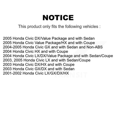 Brake Drum Shoes And Wheel Hub Bearing Assembly Rear Kit For Honda Civic