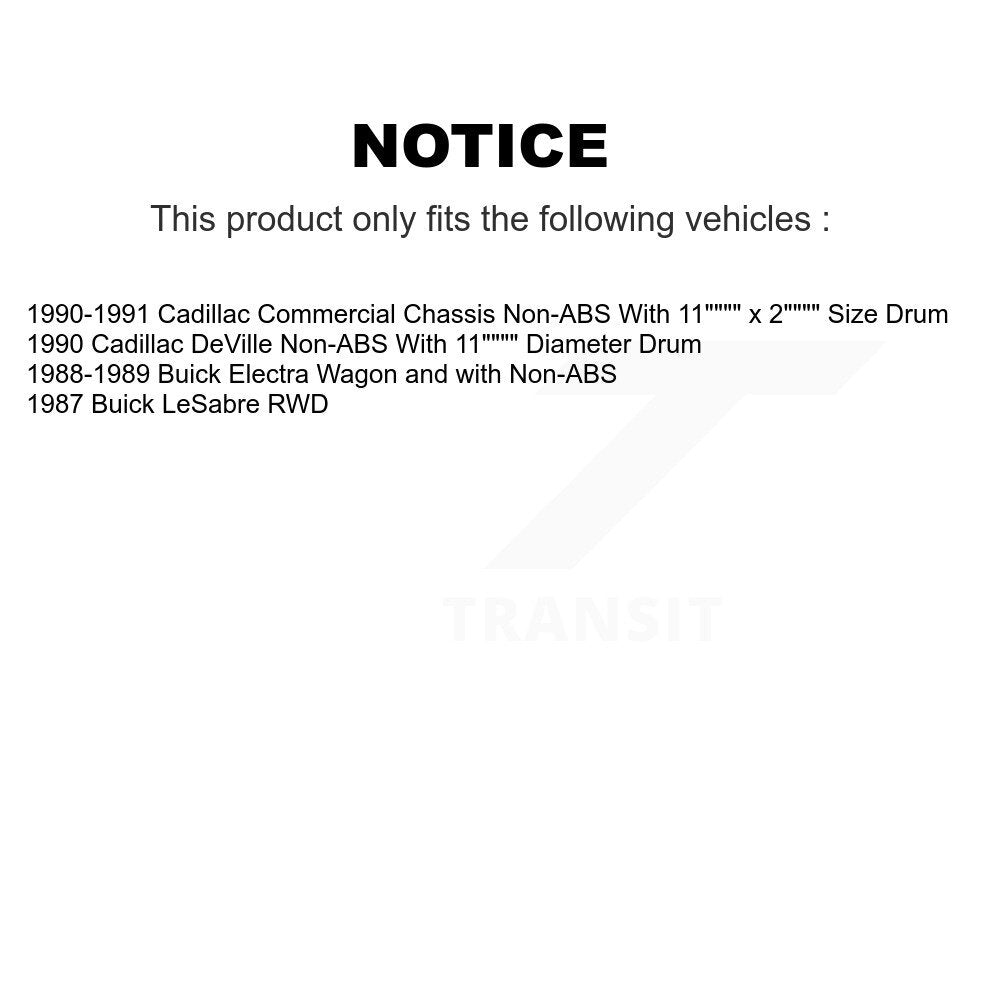 Brake Drum Shoes Hub Bearing Rear Kit For Buick Cadillac DeVille Electra LeSabre