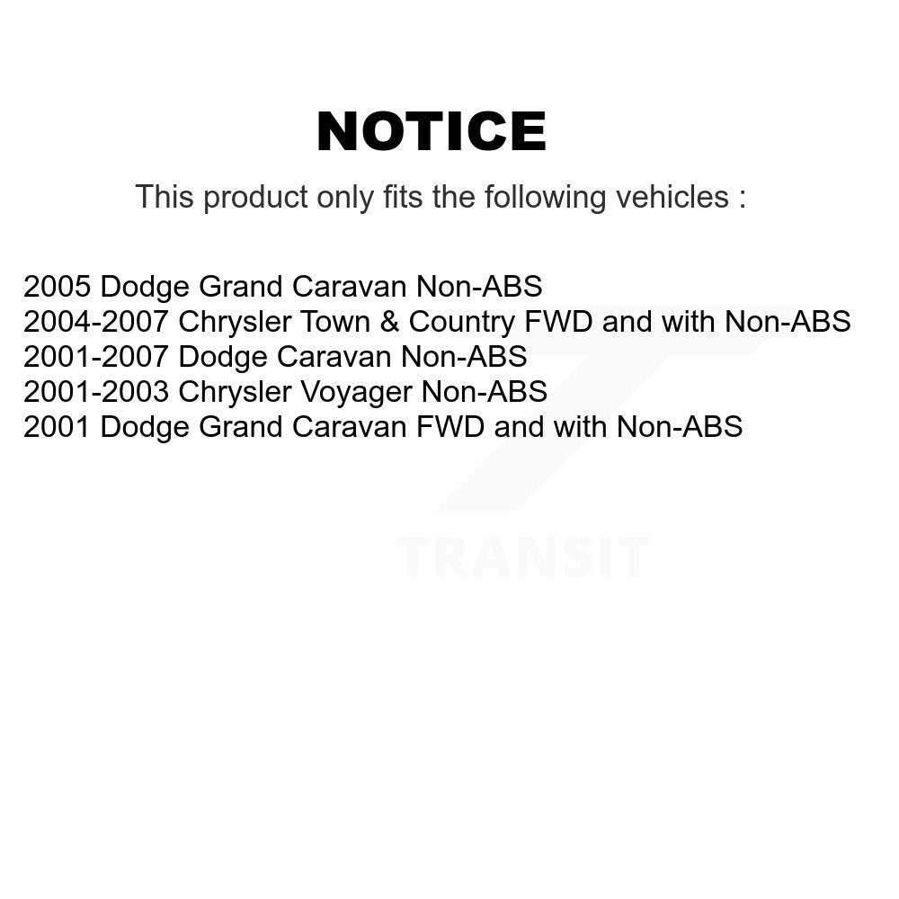 Brake Drum Shoes & Hub Bearing Rear Kit For Dodge Caravan Grand Chrysler Town