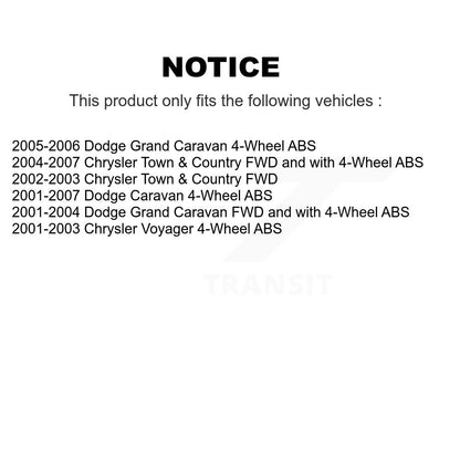 Brake Drum Shoes & Hub Bearing Rear Kit For Dodge Caravan Grand Chrysler Town