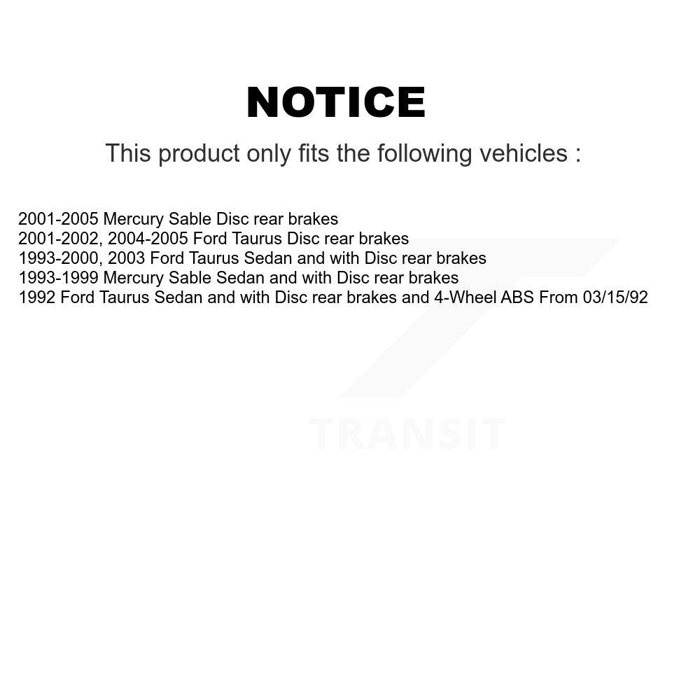 Brake Drum Shoes And Hub Bearing Assembly Rear Kit For Ford Taurus Mercury Sable