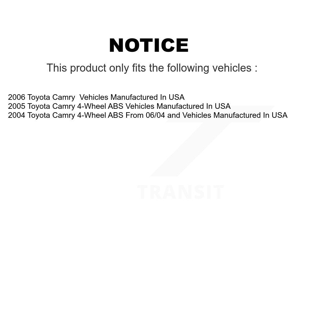 Brake Drum Shoes And Wheel Hub Bearing Assembly Rear Kit For Toyota Camry