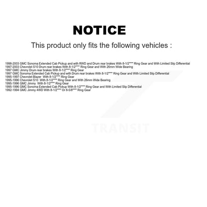 Drum Brake Shoe & Hardware Bearing Rear Kit For Chevrolet S10 GMC Sonoma Blazer