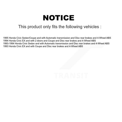 Drum Brake Shoe & Hardware And Hub Bearing Assembly Rear Kit For Honda Civic