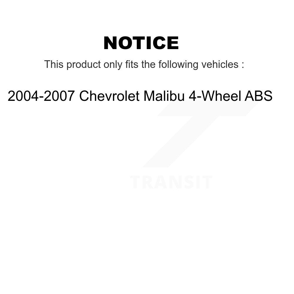 Drum Brake Shoe & Hardware Hub Bearing Rear Kit For Chevrolet Malibu 4-Wheel ABS