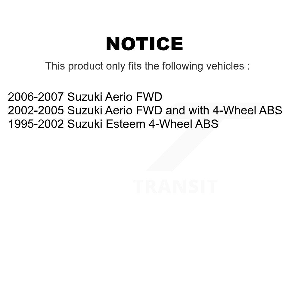 Drum Brake Shoe & Hardware And Hub Bearing Rear Kit For Suzuki Aerio Esteem