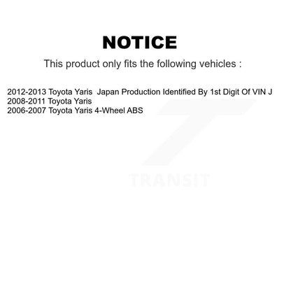 Wheel Cylinders Coated Drum & Shoes Hub Bearing Rear Kit (7Pc) For Toyota Yaris