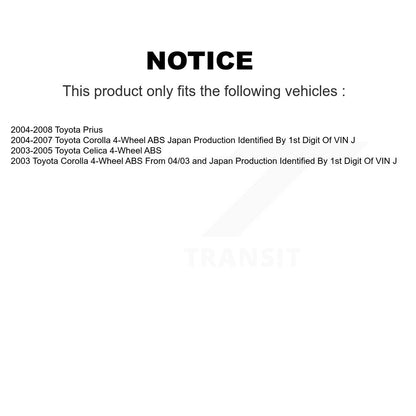 Wheel Cylinders Coated Drum & Shoes Hub Bearing Rear Kit (7Pc) For Toyota Prius