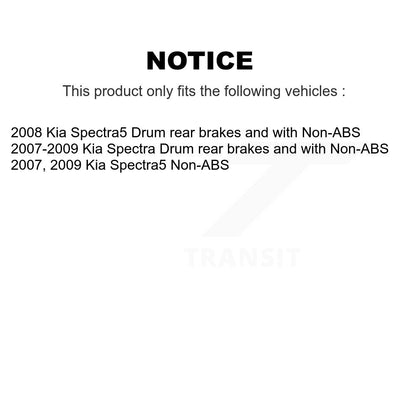 Wheel Cylinders And Hardware Hub Bearing Rear Kit For Kia Spectra Spectra5