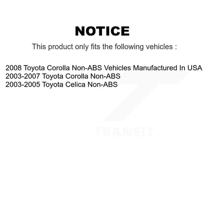Wheel Cylinders And Hub Bearing Rear Kit For Toyota Corolla Celica Non-ABS