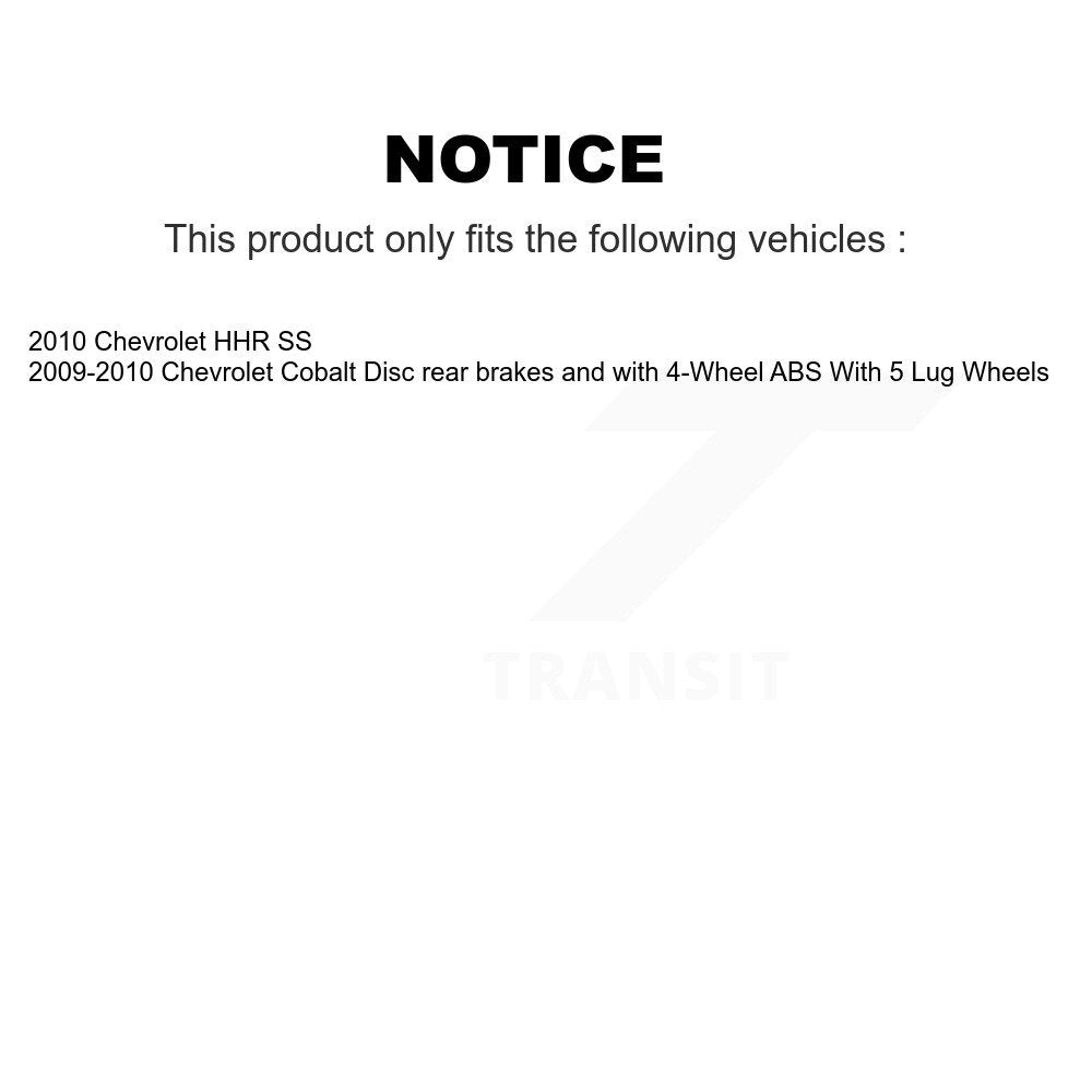 Wheel Cylinders And Hub Bearing Assembly Rear Kit For Chevrolet Cobalt HHR