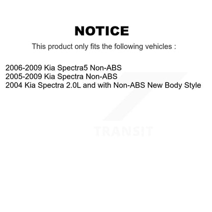 Wheel Cylinders And Hub Bearing Assembly Rear Kit For Kia Spectra Spectra5