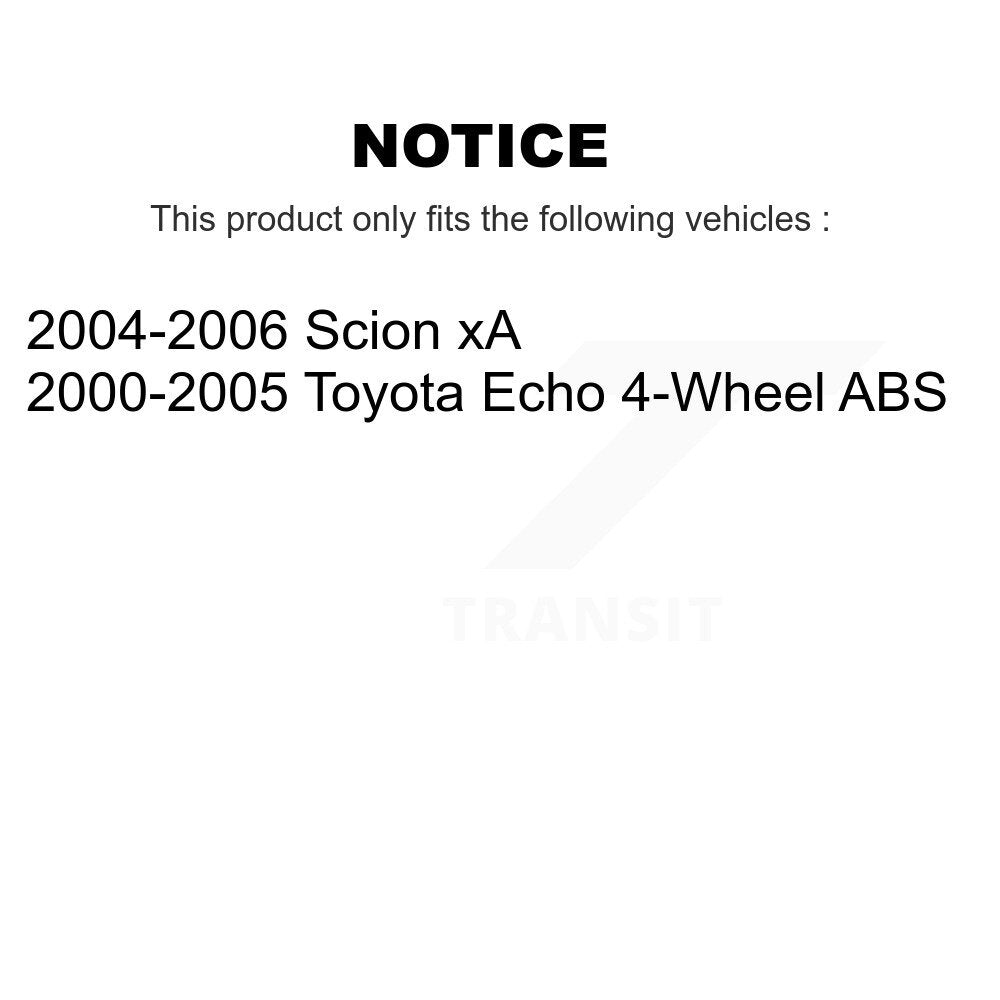 Wheel Cylinders And Hub Bearing Assembly Rear Kit For Toyota Echo Scion xA