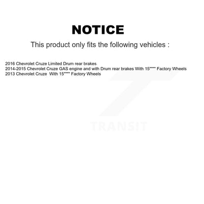 Wheel Cylinders And Drum & Shoes Hub Bearing Rear Kit (8Pc) For Chevrolet Cruze
